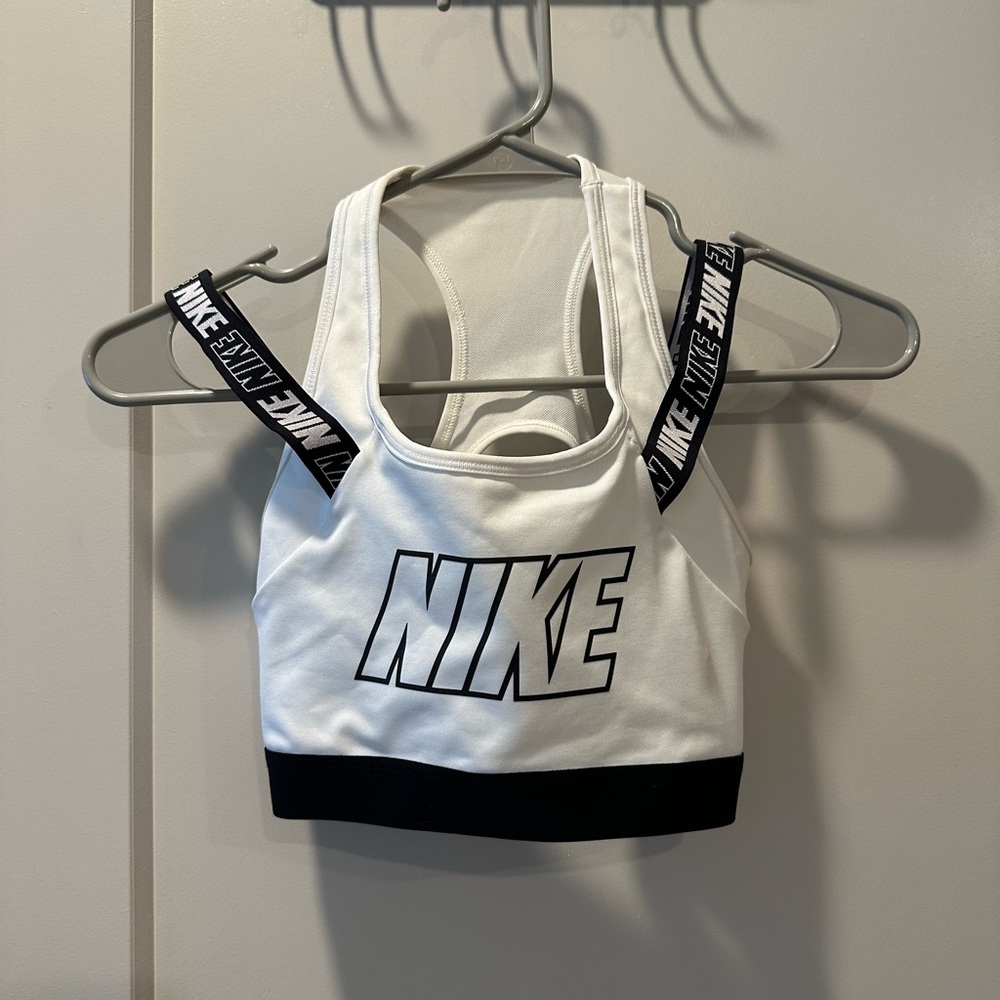 Nike White Sports Bra S